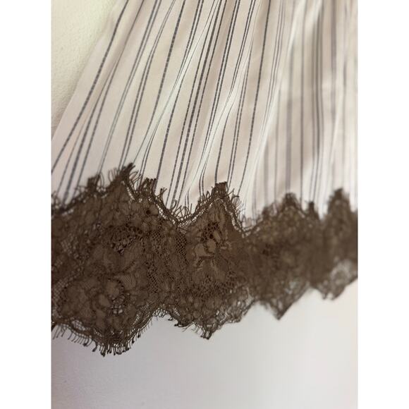 Topshop satin lace petticoat mini skirt in multi stripe size 4 / lace trim mini - Picture 4 of 9